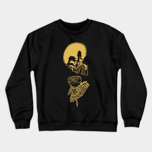 Skull and Rose Ink Art Tattoo Retro Yellow Crewneck Sweatshirt